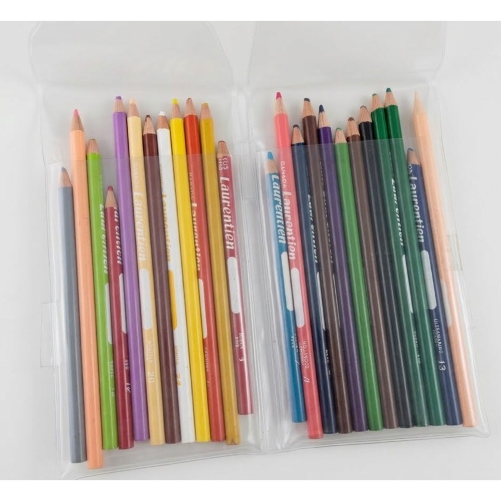 Vintage Laurentien Colored Pencils Made in Canada Venus 24 Count with Case
